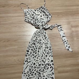 Nine West midi leopard print wrap dress